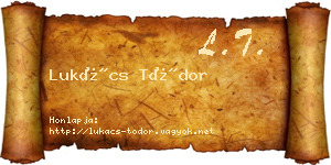 Lukács Tódor névjegykártya